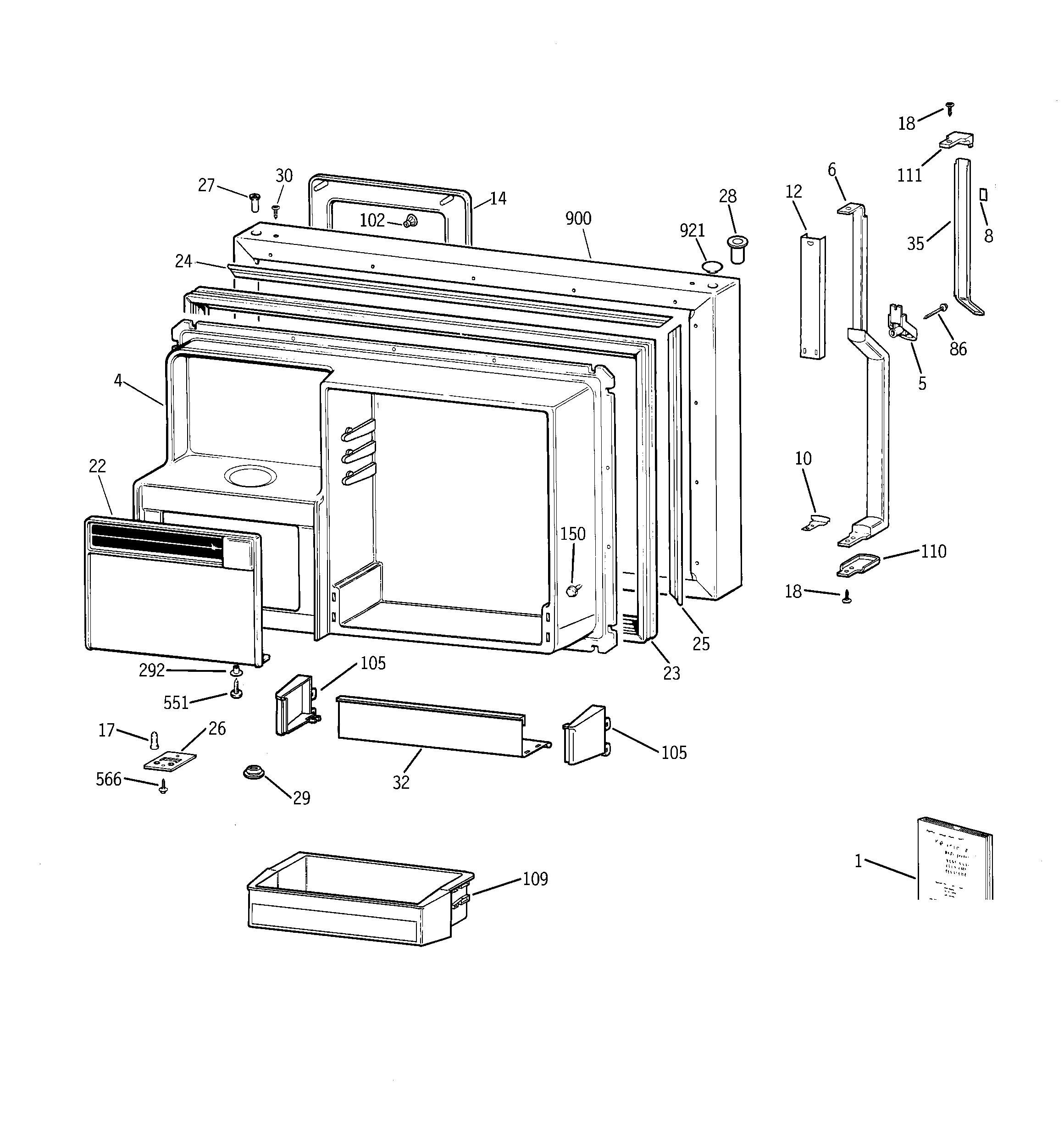 Freezer door