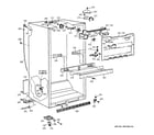 GE TBE25PCSKRAA cabinet parts diagram