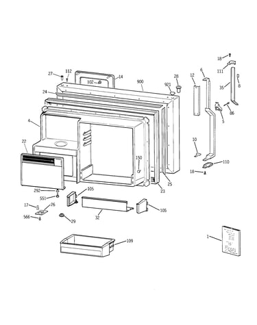 Freezer door