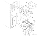 GE GTS18SBMCRBS fresh food shelves diagram