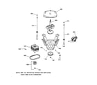 GE WASE5210B1WW suspension, pump & drive components diagram