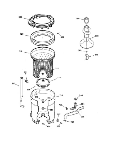 Tub, basket & agitator