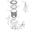 GE WJSR1070A1CC tub, basket & agitator diagram