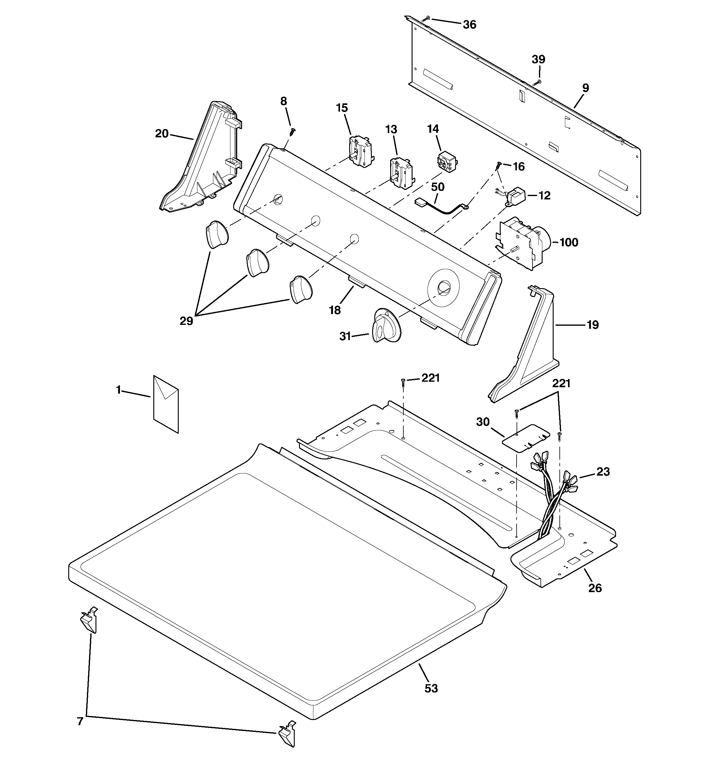 CONTROLS & TOP PANEL