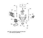 GE WNSB9080B0WW suspension, pump & drive components diagram