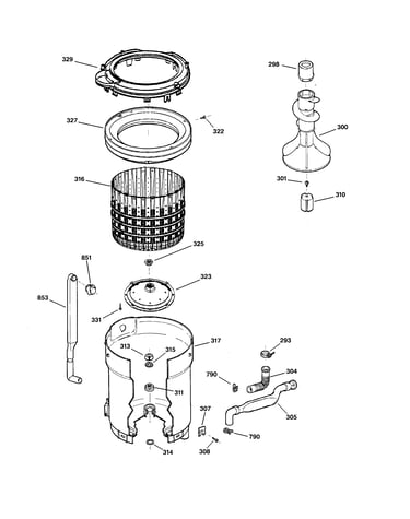 Tub, basket & agitator