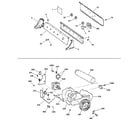 GE DWSR483GB0CC backsplash, blower & motor assembly diagram