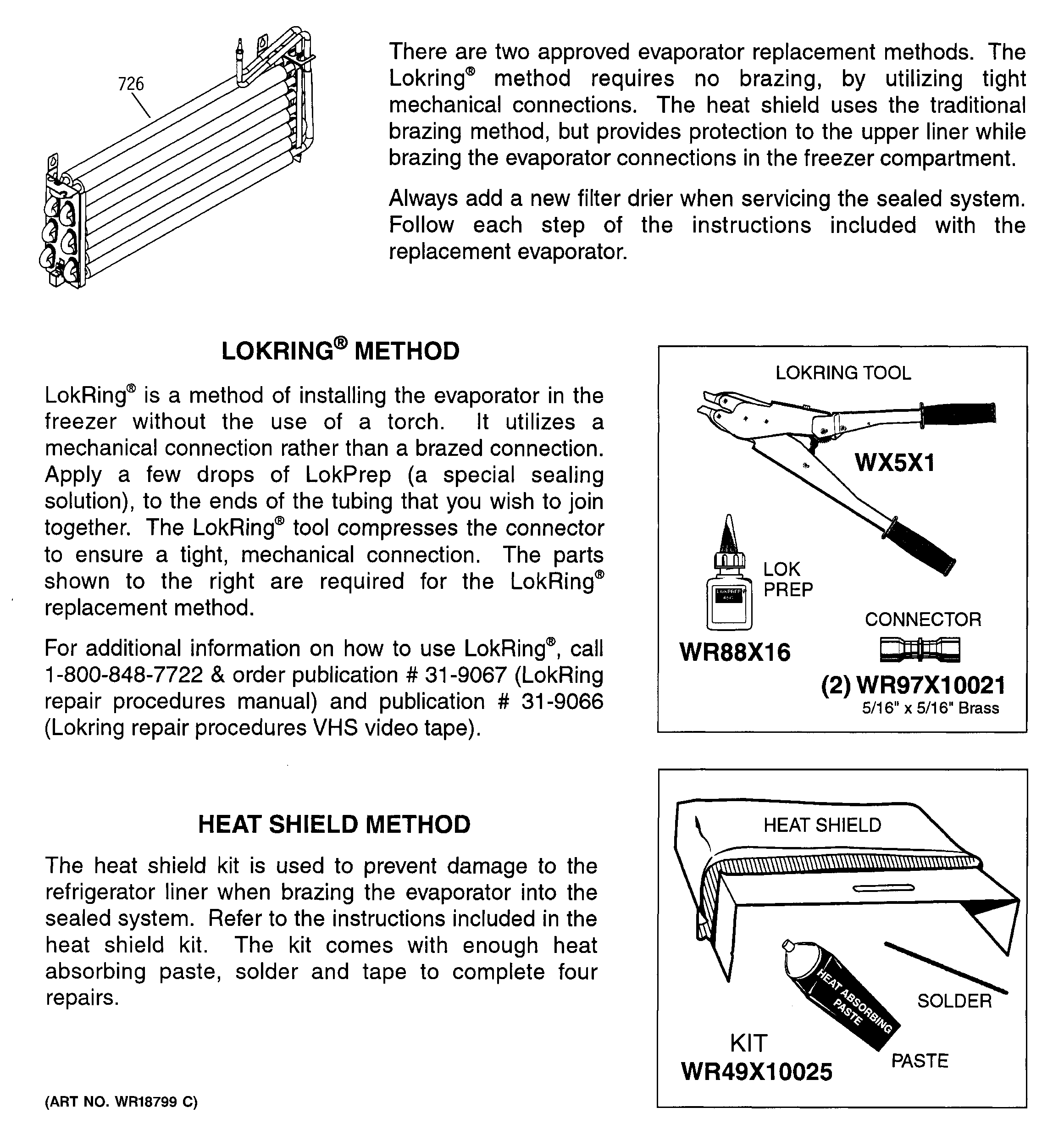 Evaporator instructions