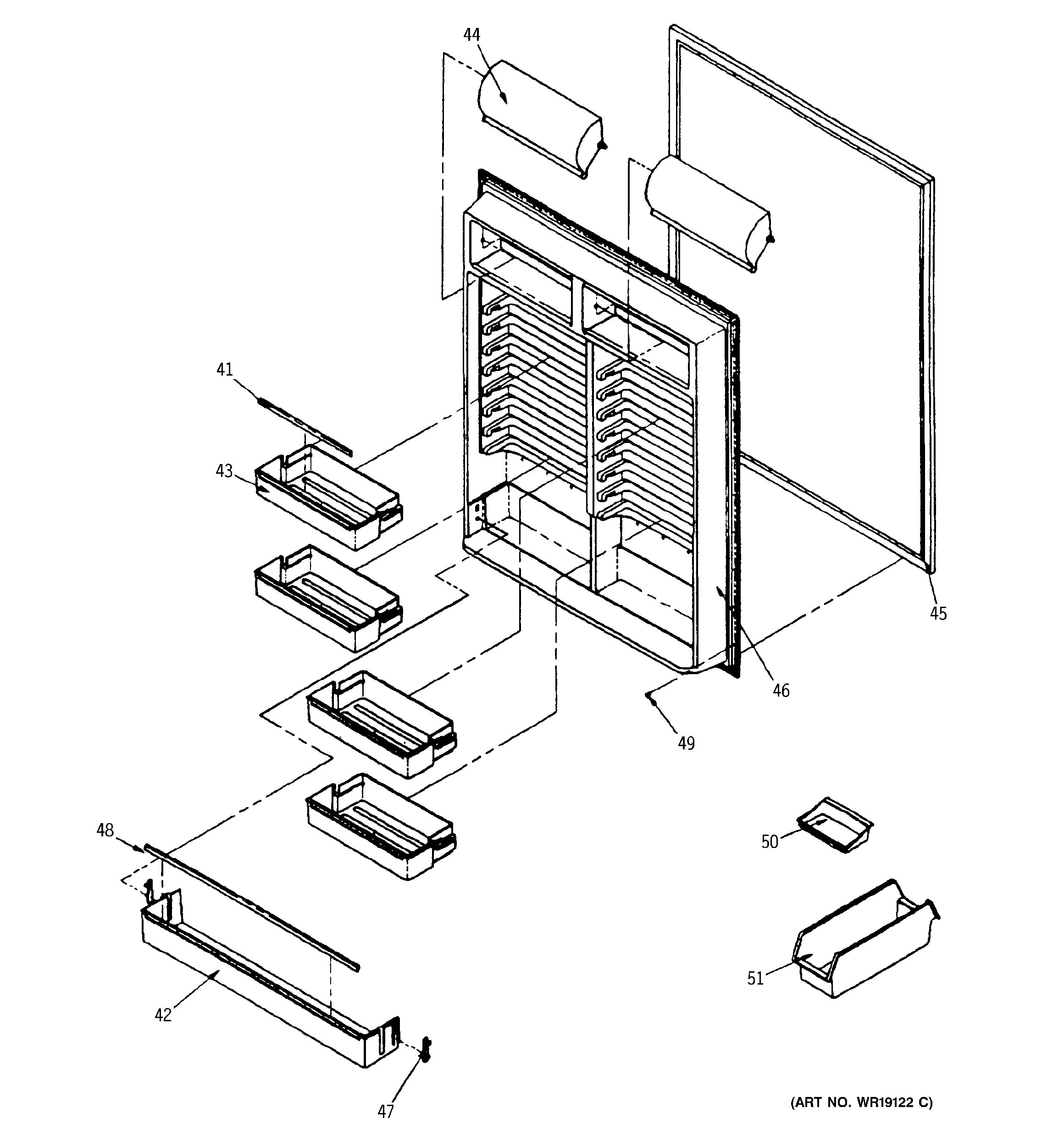 Refrigerator door (interior)