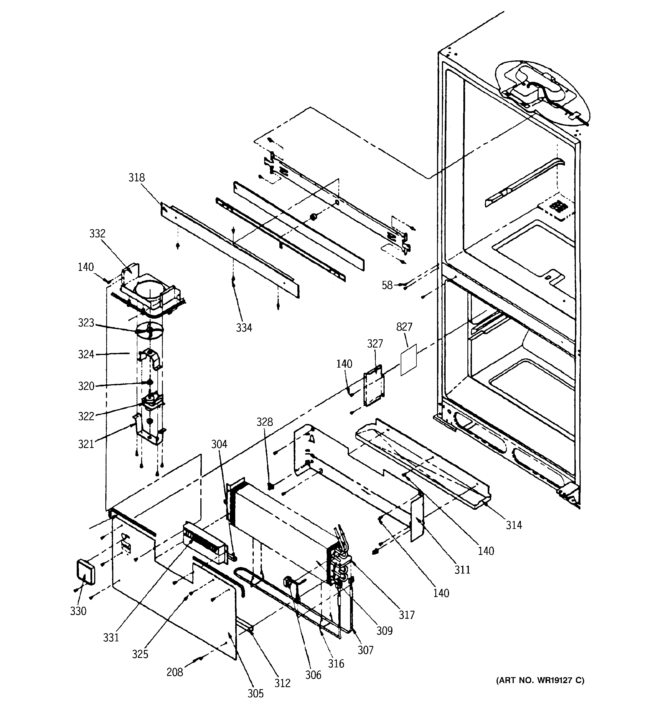 Evaporator area & divider block