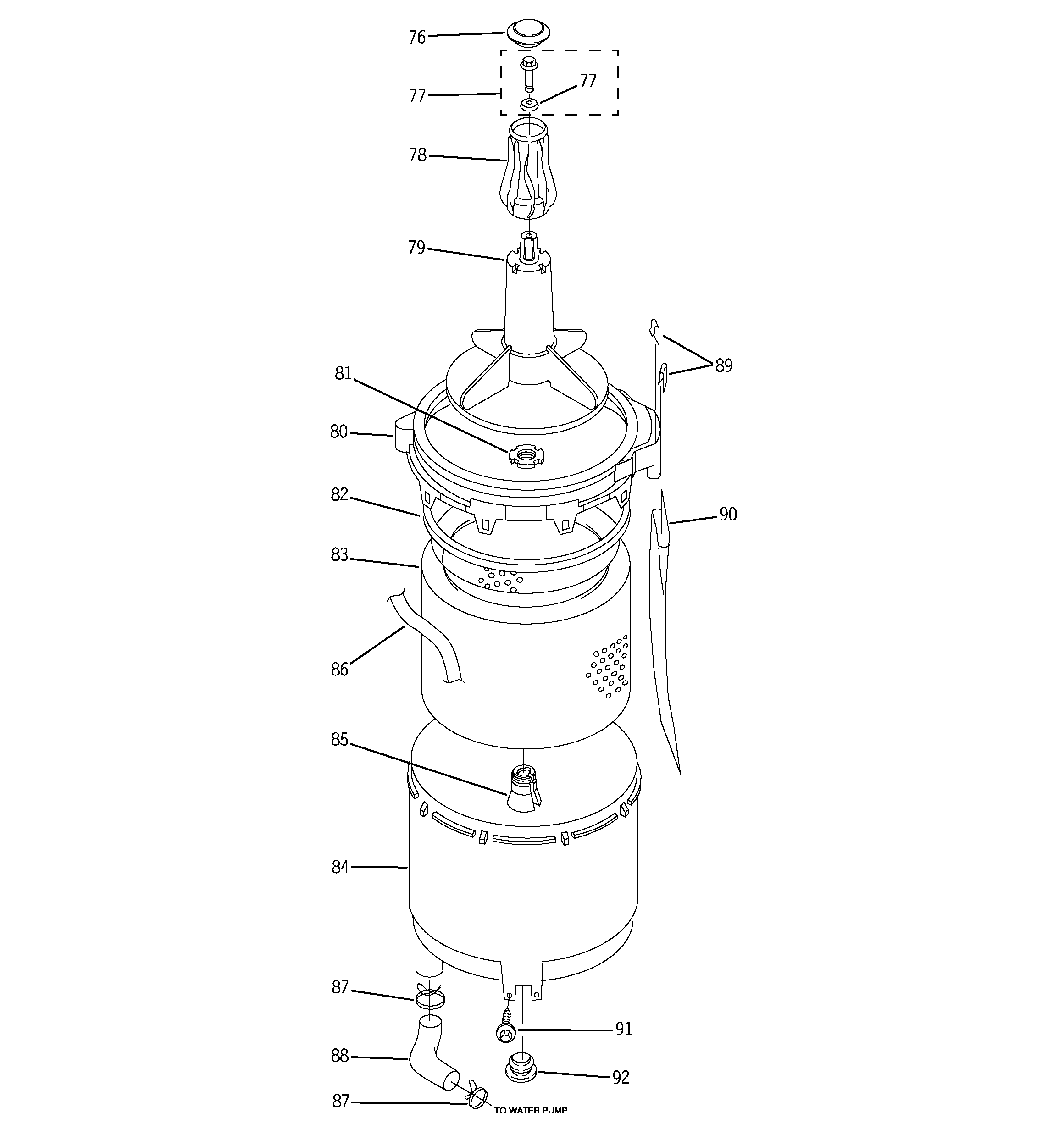 Agitator, basket & tub