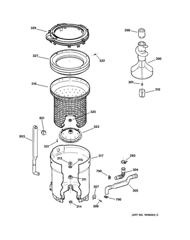 Tub, basket & agitator
