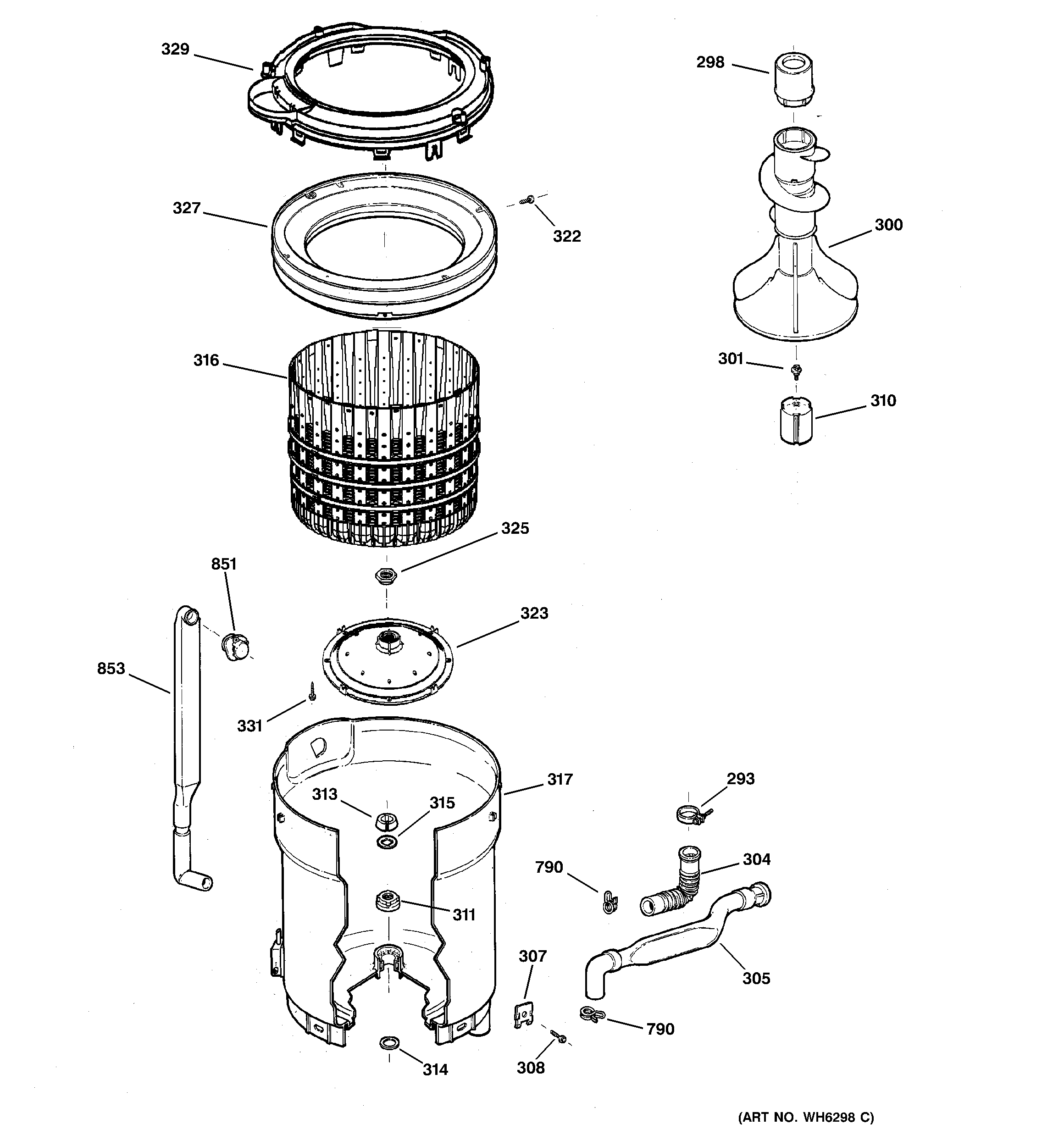 Tub, basket & agitator
