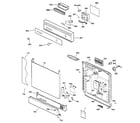 Hotpoint HDA3400G00CC escutcheon & door assembly diagram