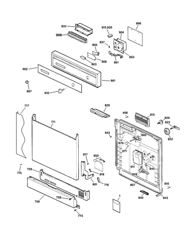 Escutcheon & door assembly