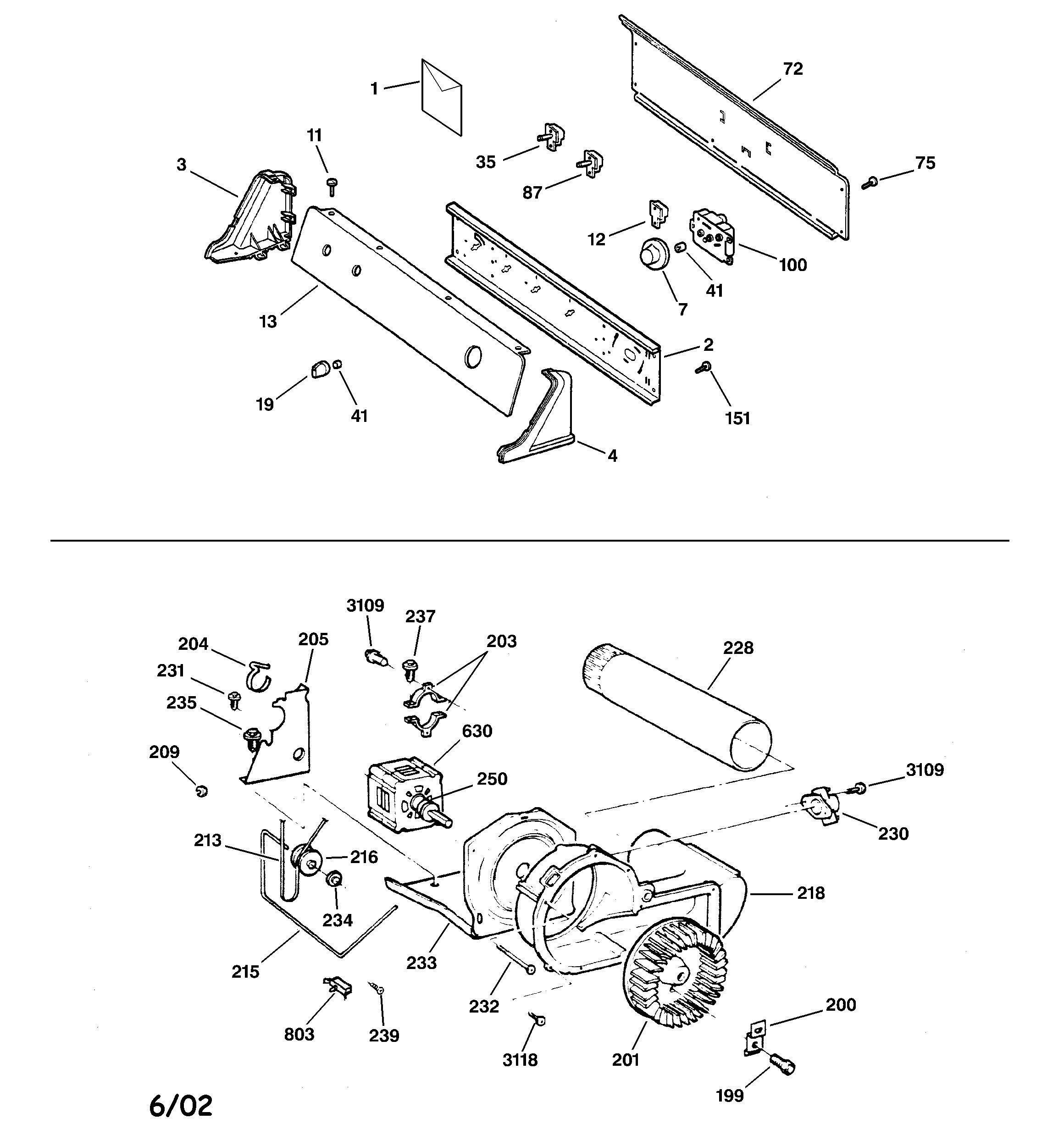 BACKSPLASH, BLOWER & MOTOR ASSEMBLY