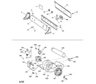 GE DBSR453GA2WW backsplash, blower & motor assembly diagram