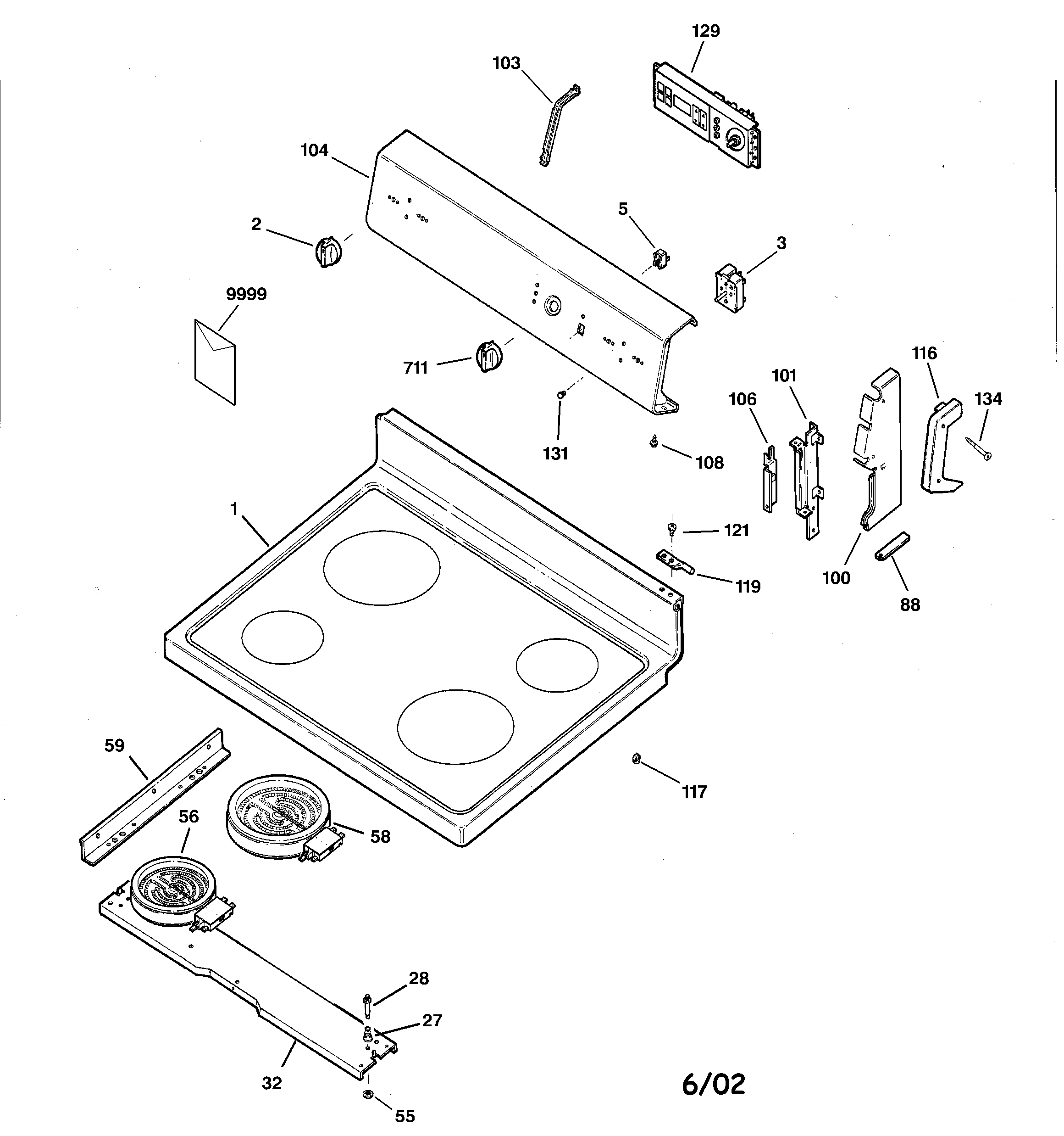 CONTROL PANEL & COOKTOP