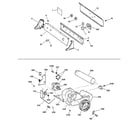GE DBSR453GA0WW backsplash, blower & motor assembly diagram