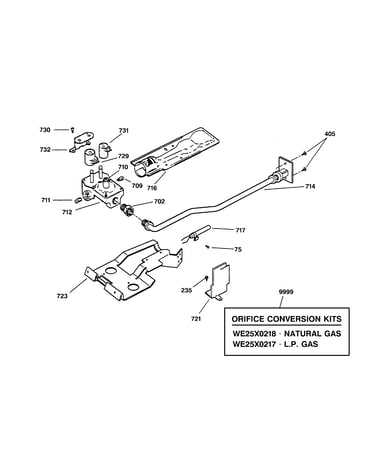 Gas valve & burner assembly