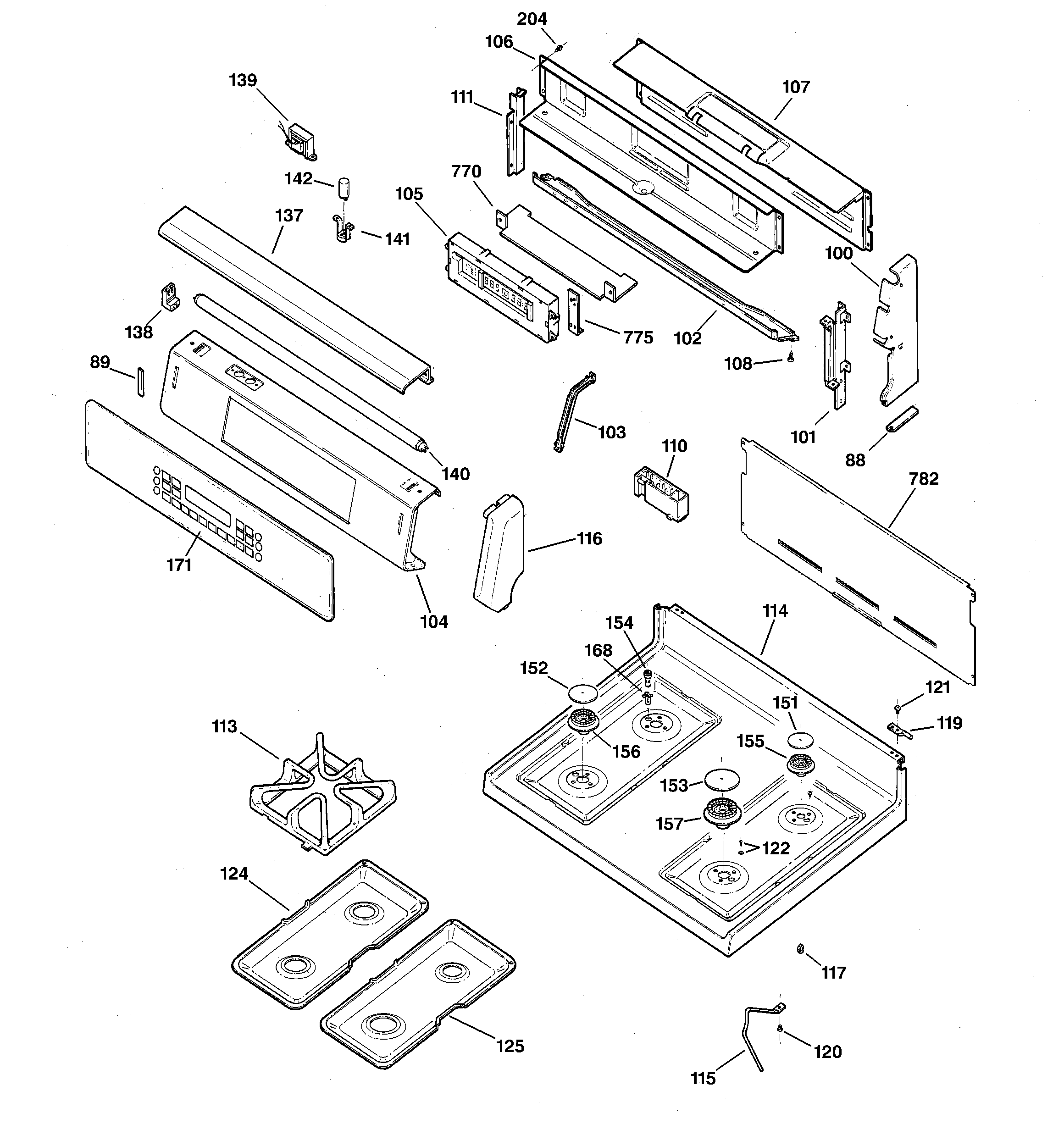 CONTROL PANEL & COOKTOP