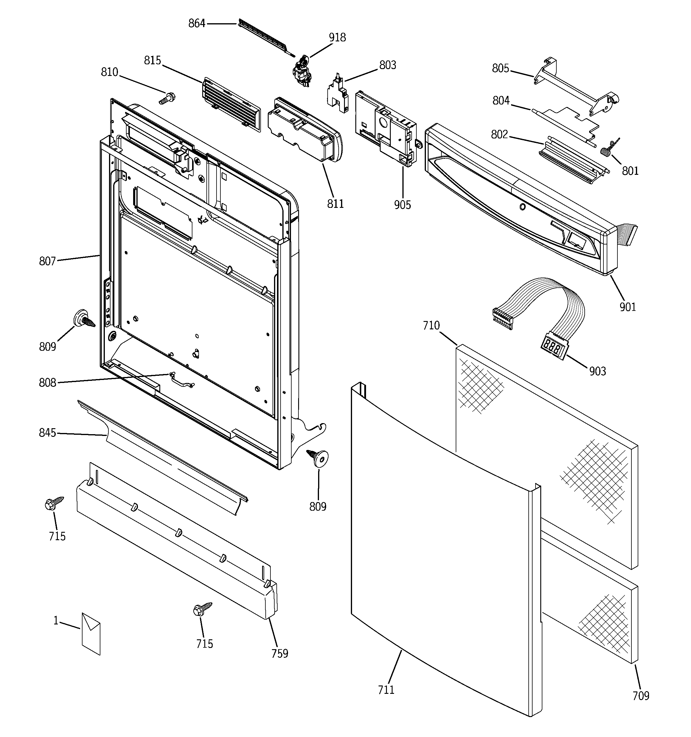 Escutcheon & door assembly