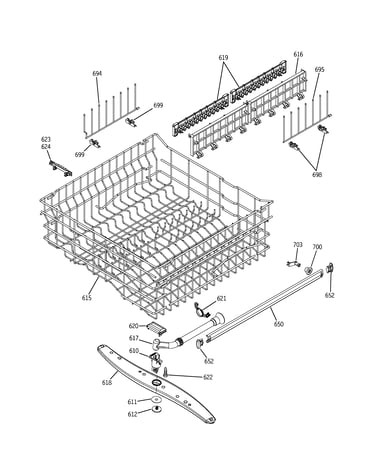 Upper rack assembly