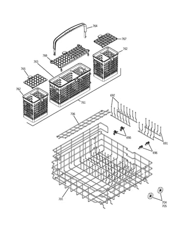 Lower rack assembly