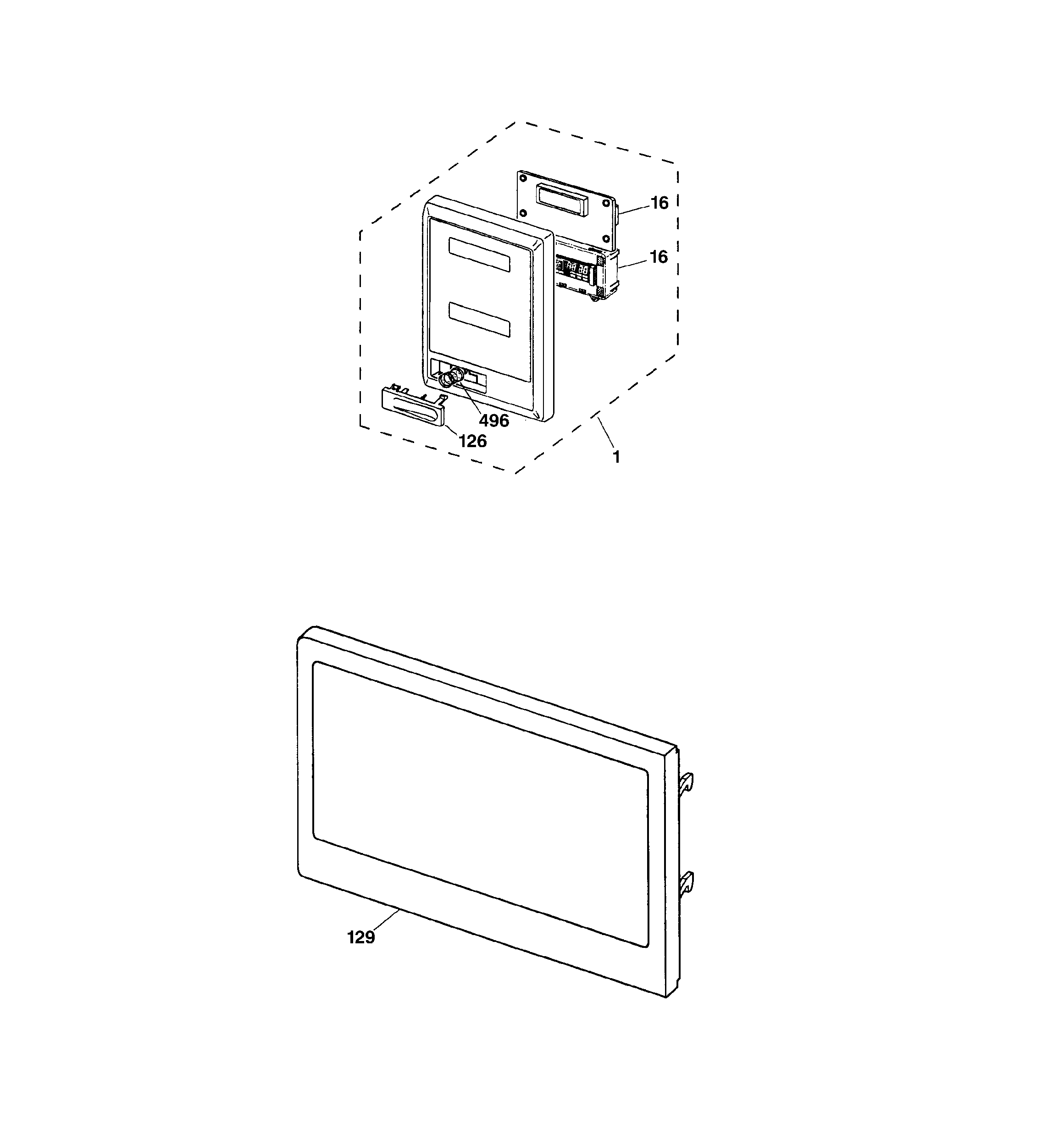 MICROWAVE CONTROL PANEL & DOOR