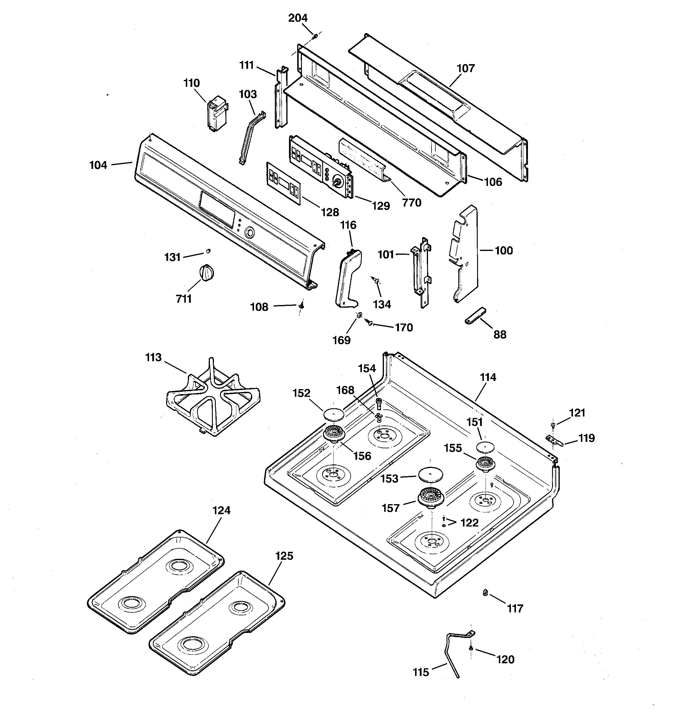 CONTROL PANEL & COOKTOP