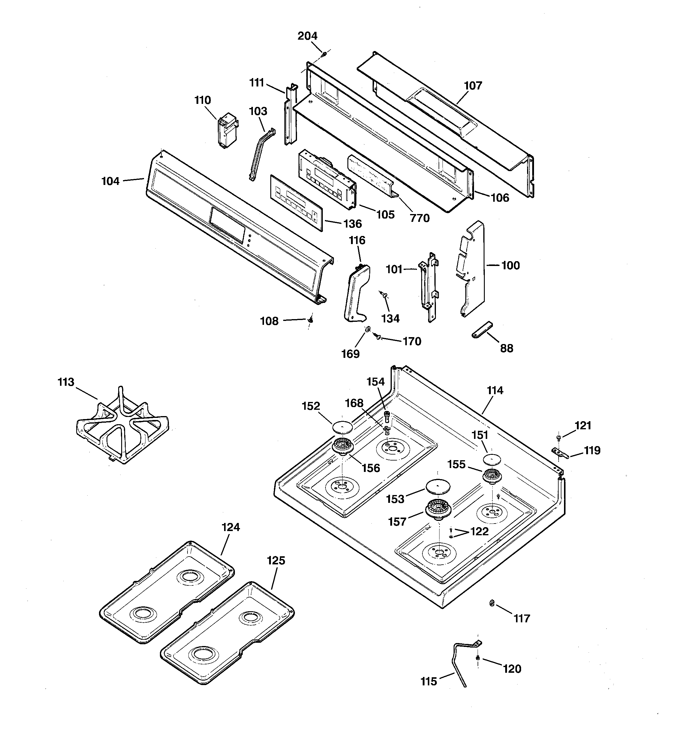 CONTROL PANEL & COOKTOP