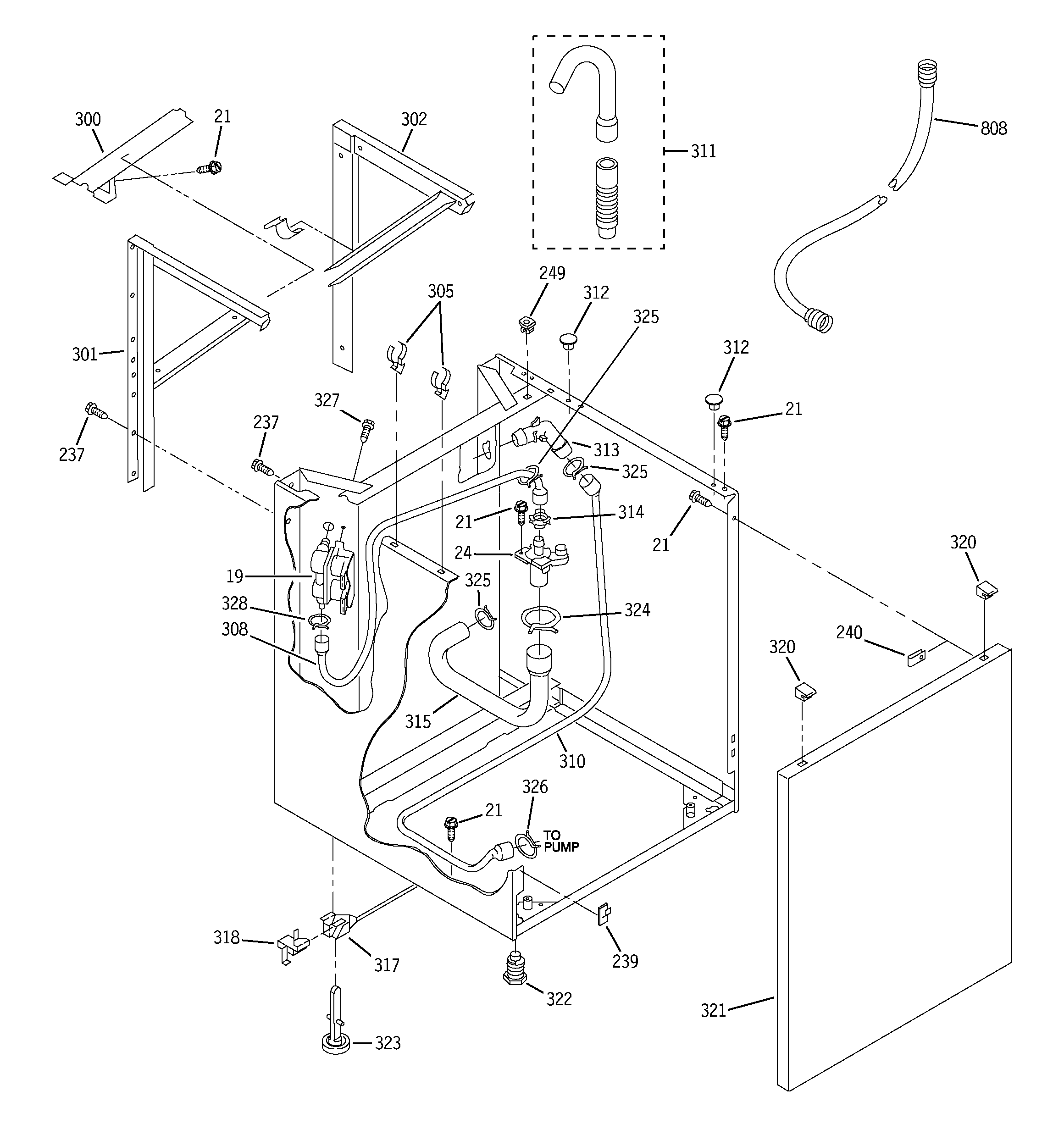 Washer cabinet & dryer support