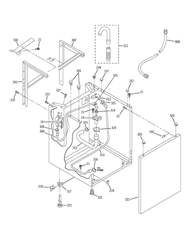 Washer cabinet & dryer support