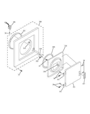 Dryer front panel & door
