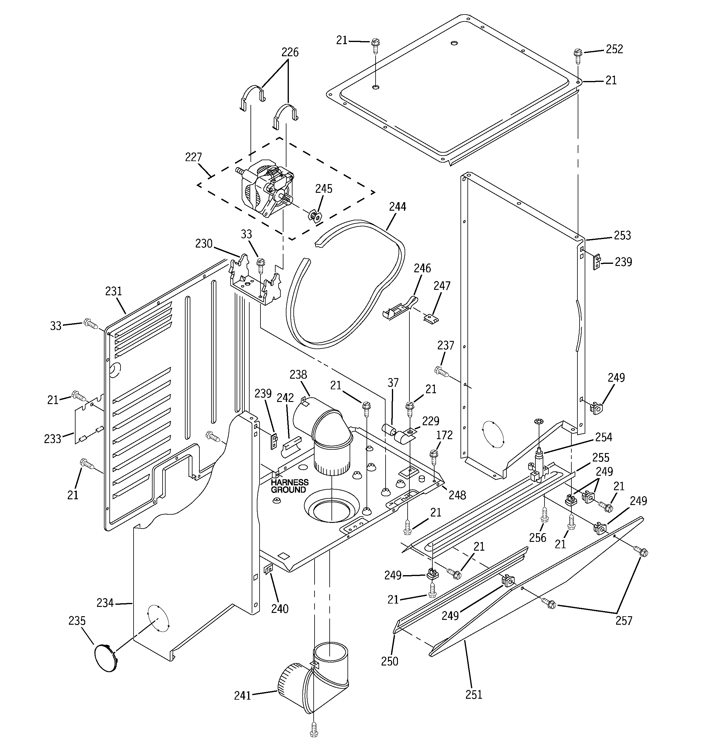 Dryer cabinet & motor