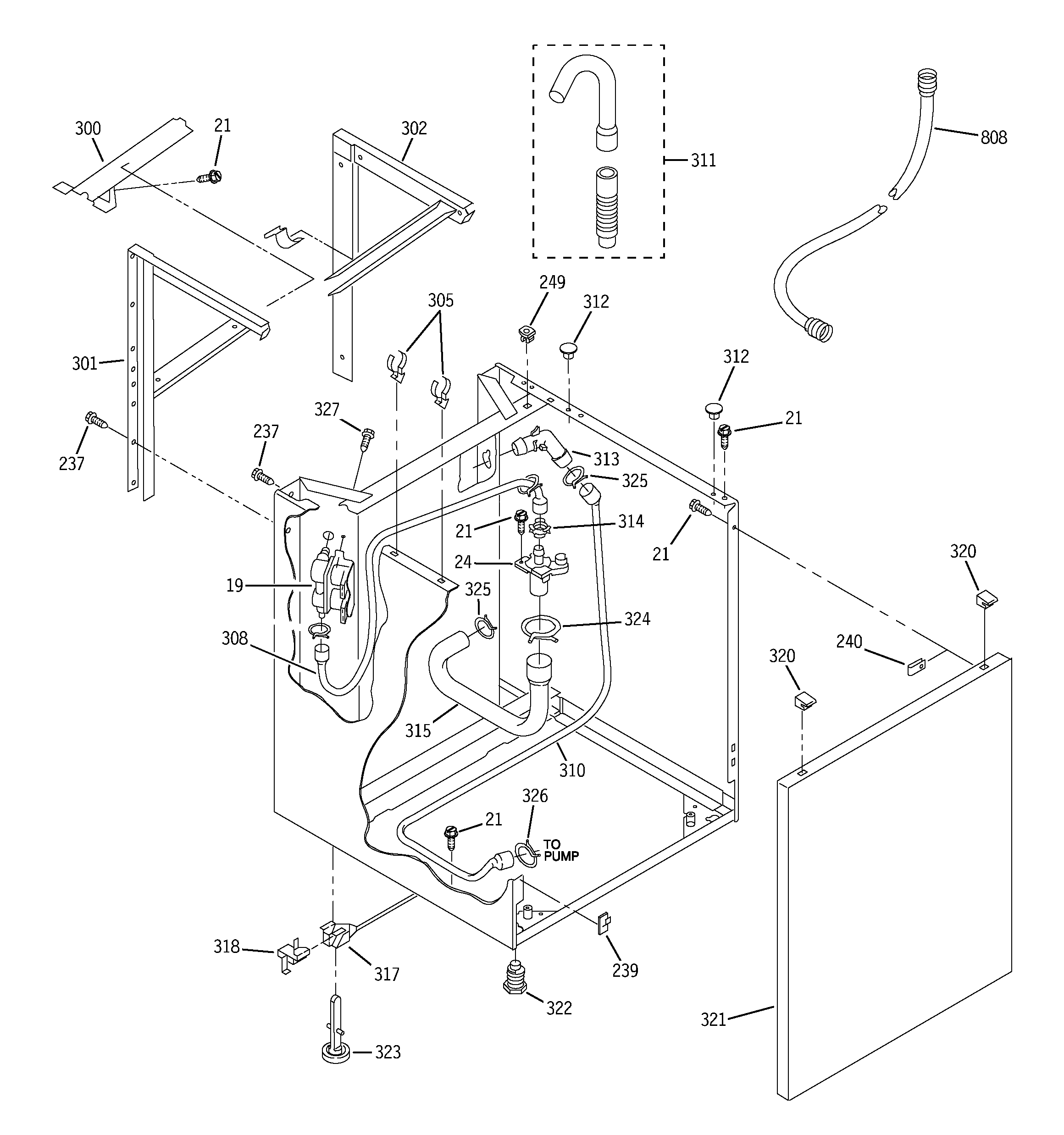 Washer cabinet & dryer support