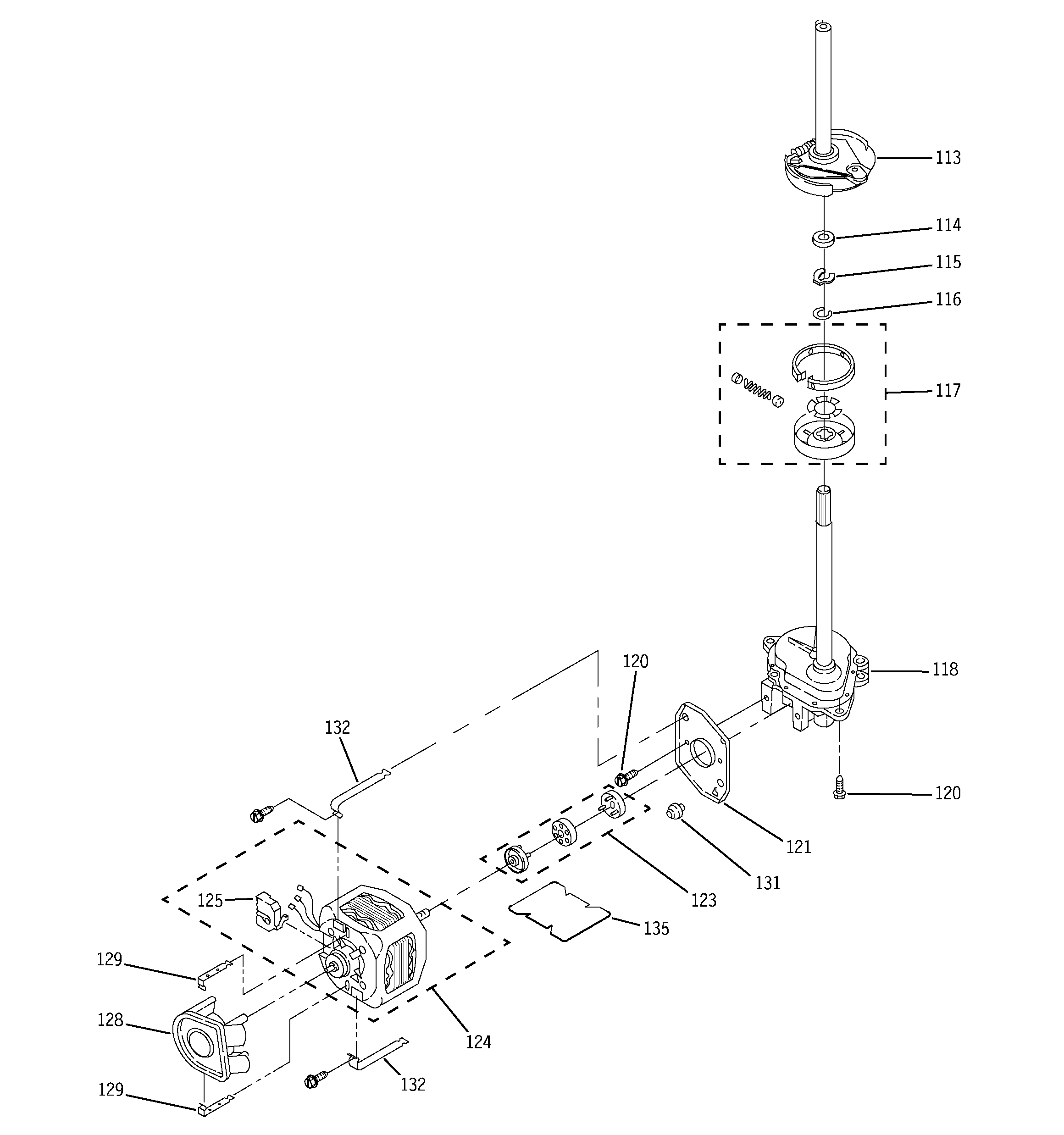 Brake, clutch, gearcase, motor & pu