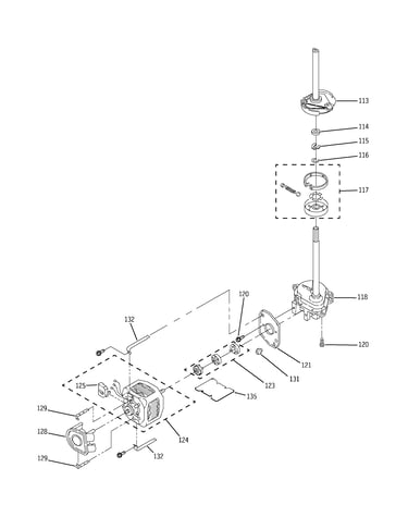 Brake, clutch, gearcase, motor & pu