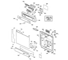 GE GSC3400F00BL escutcheon & door assembly diagram