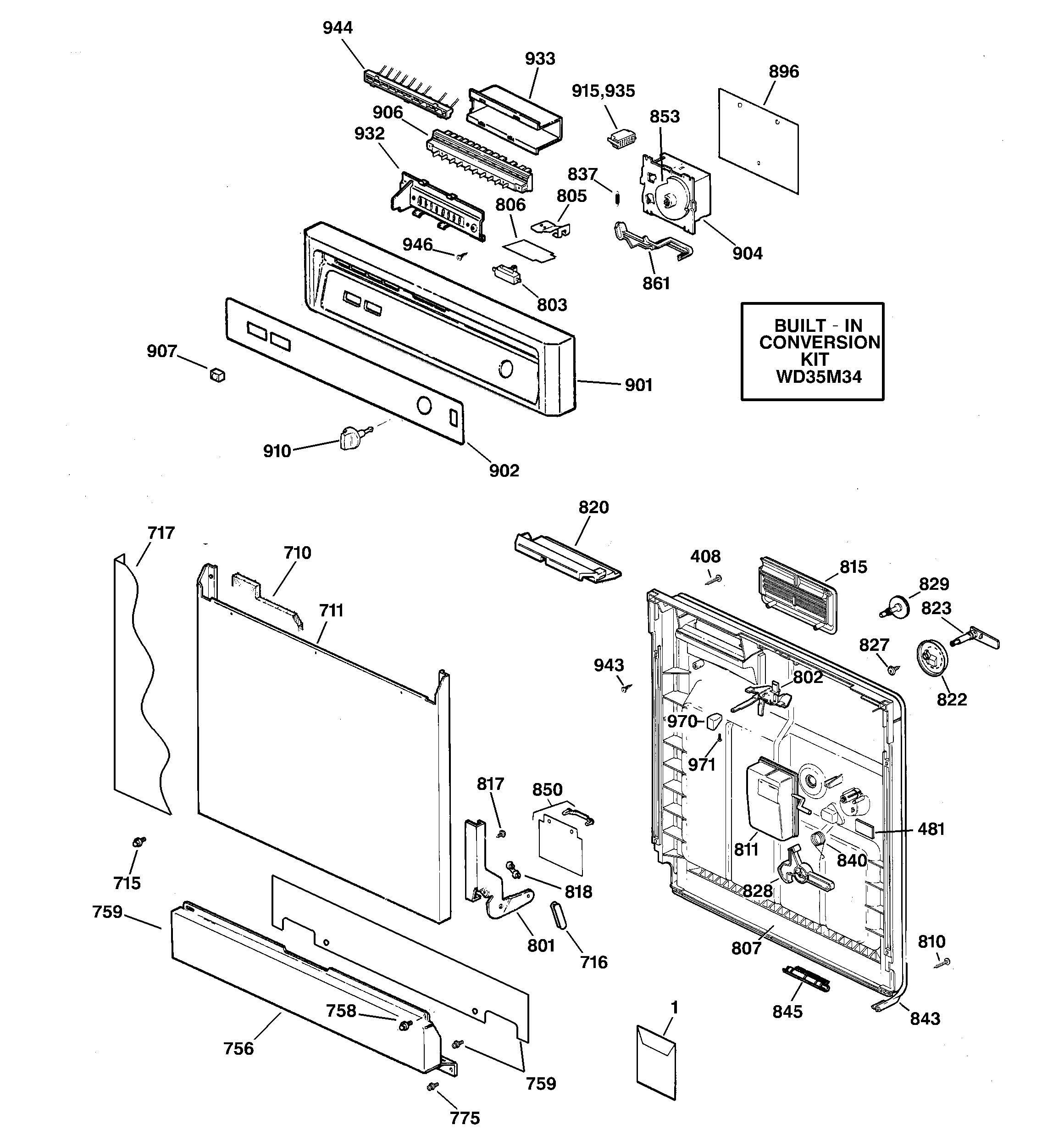 Escutcheon & door assembly