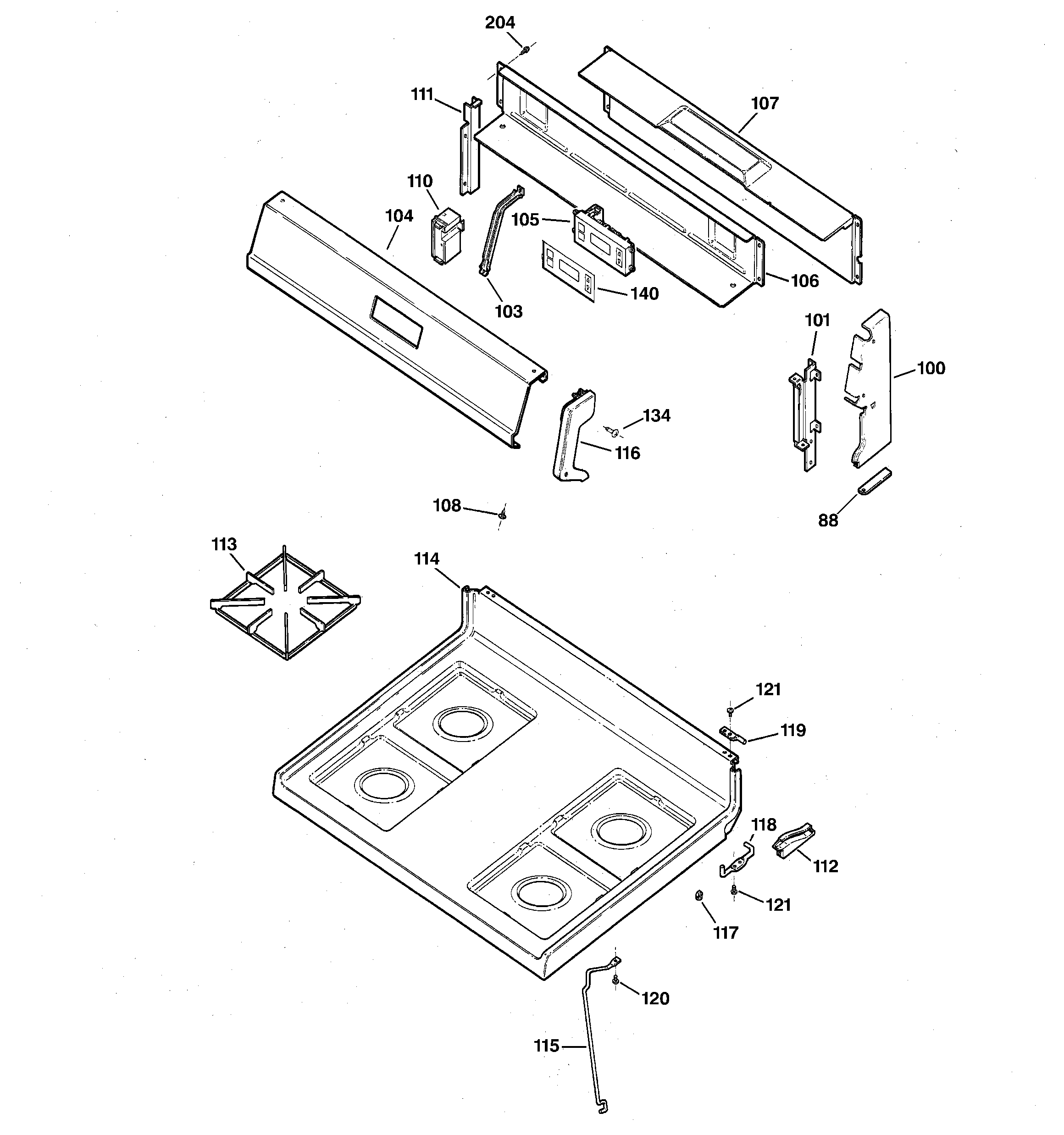 CONTROL PANEL & COOKTOP