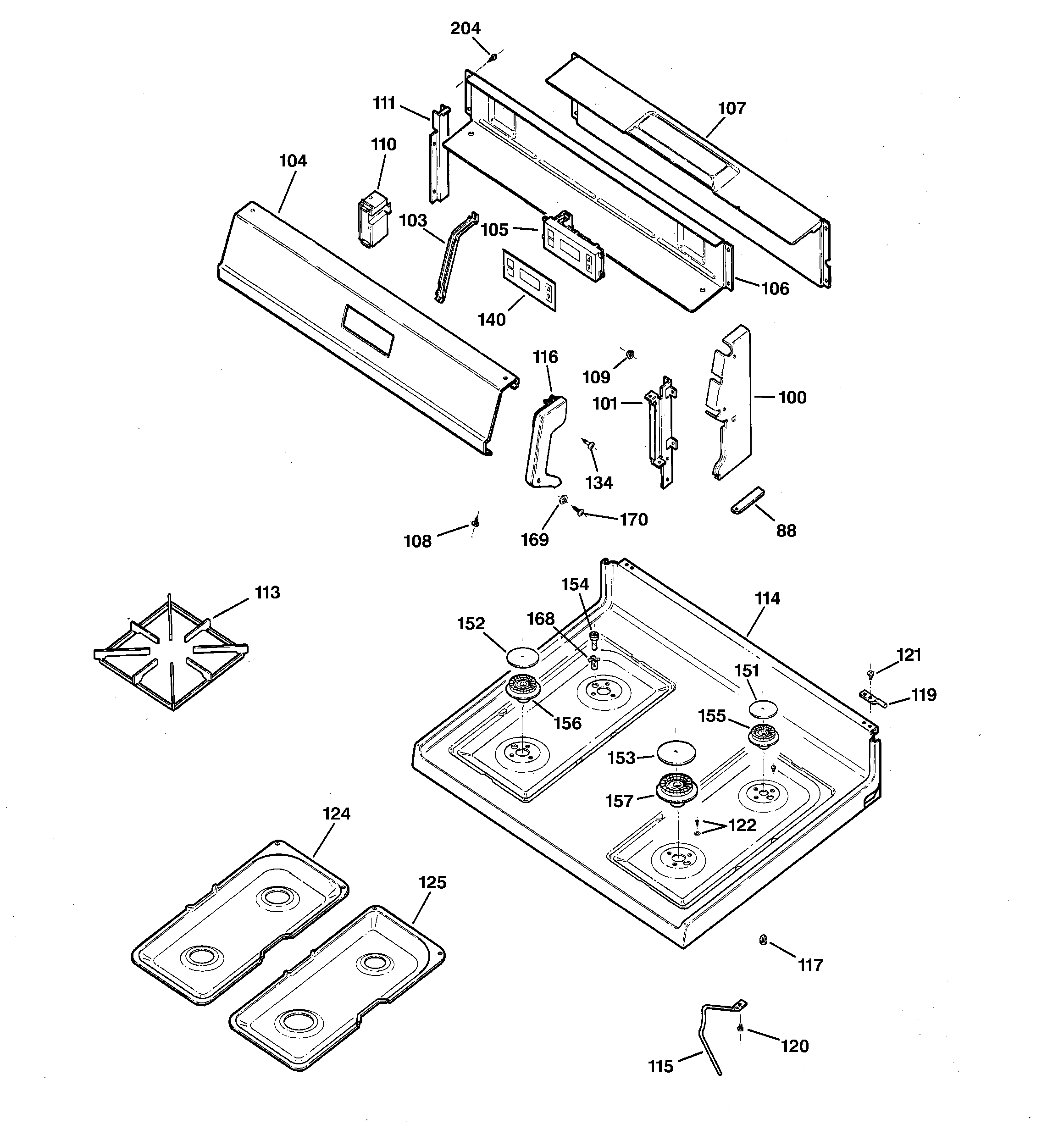 CONTROL PANEL & COOKTOP