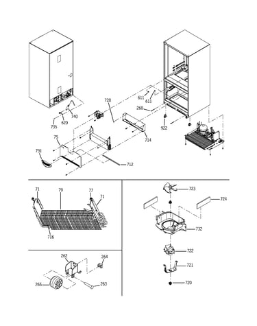 Evaporator & freezer control assemb