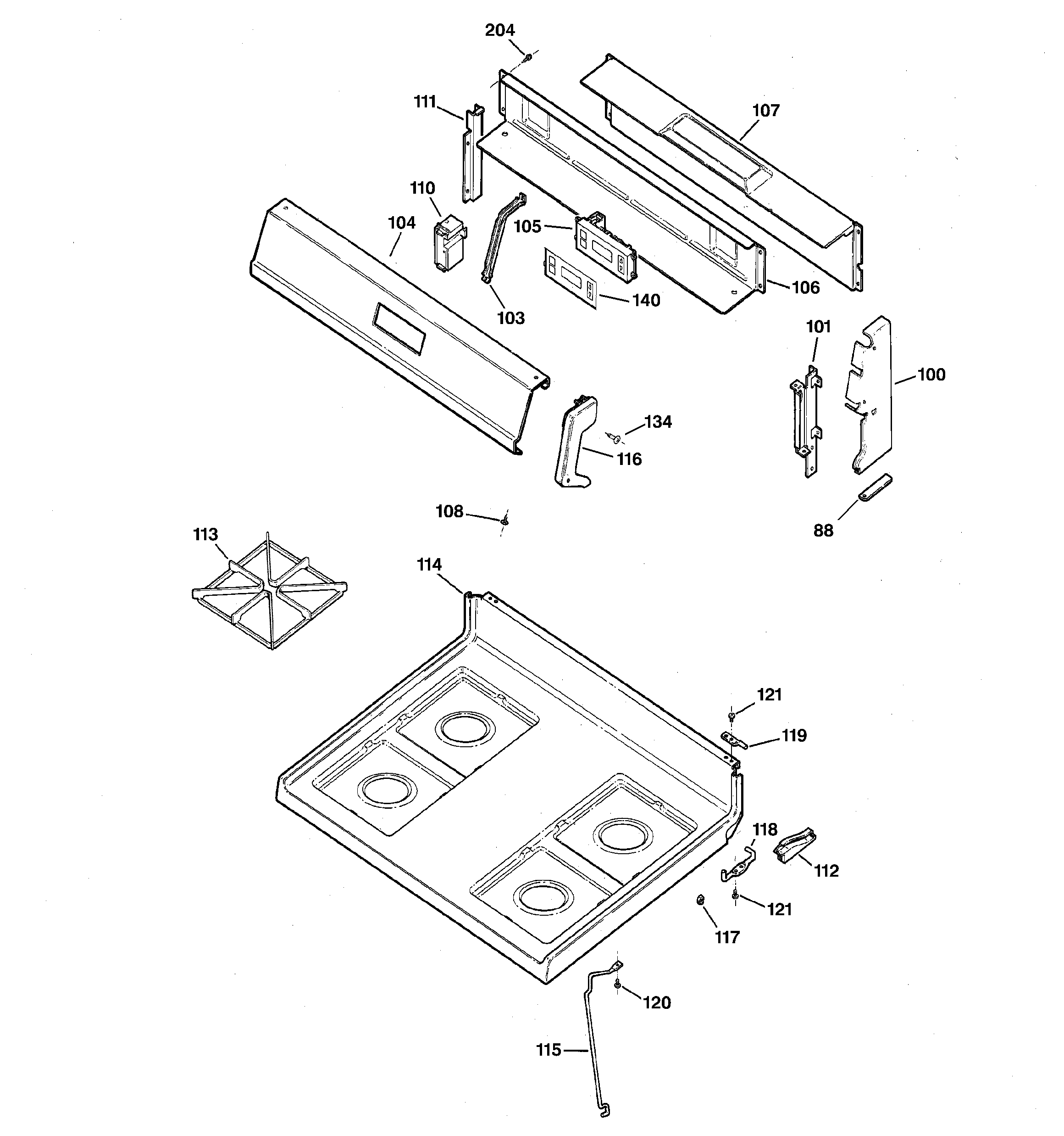 CONTROL PANEL & COOKTOP