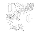GE WSM2781WBWWW dryer cabinet, drum & heater diagram