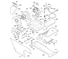 GE WSM2781WBWWW dryer motor, blower & belt diagram