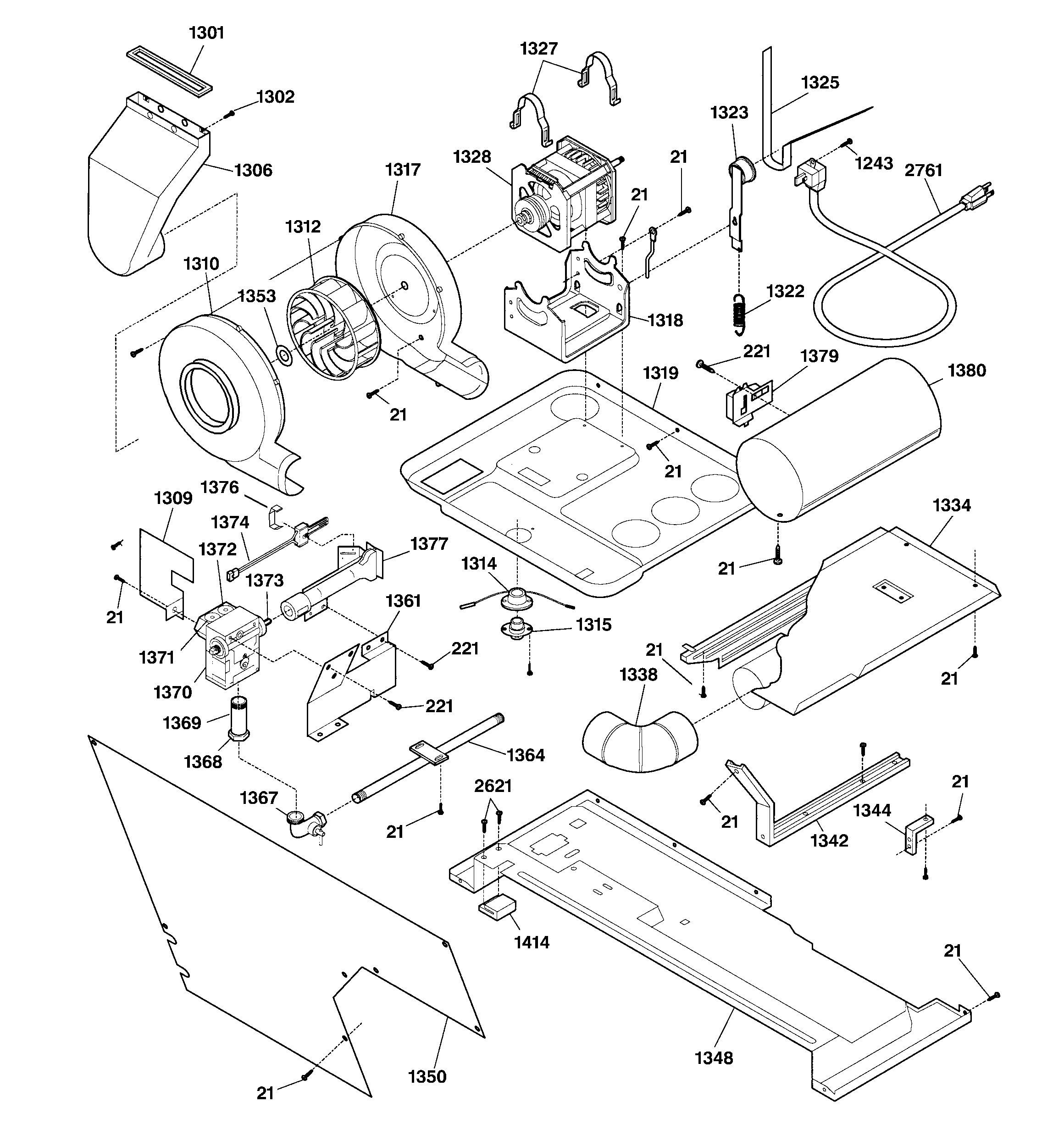 Dryer motor, blower & belt