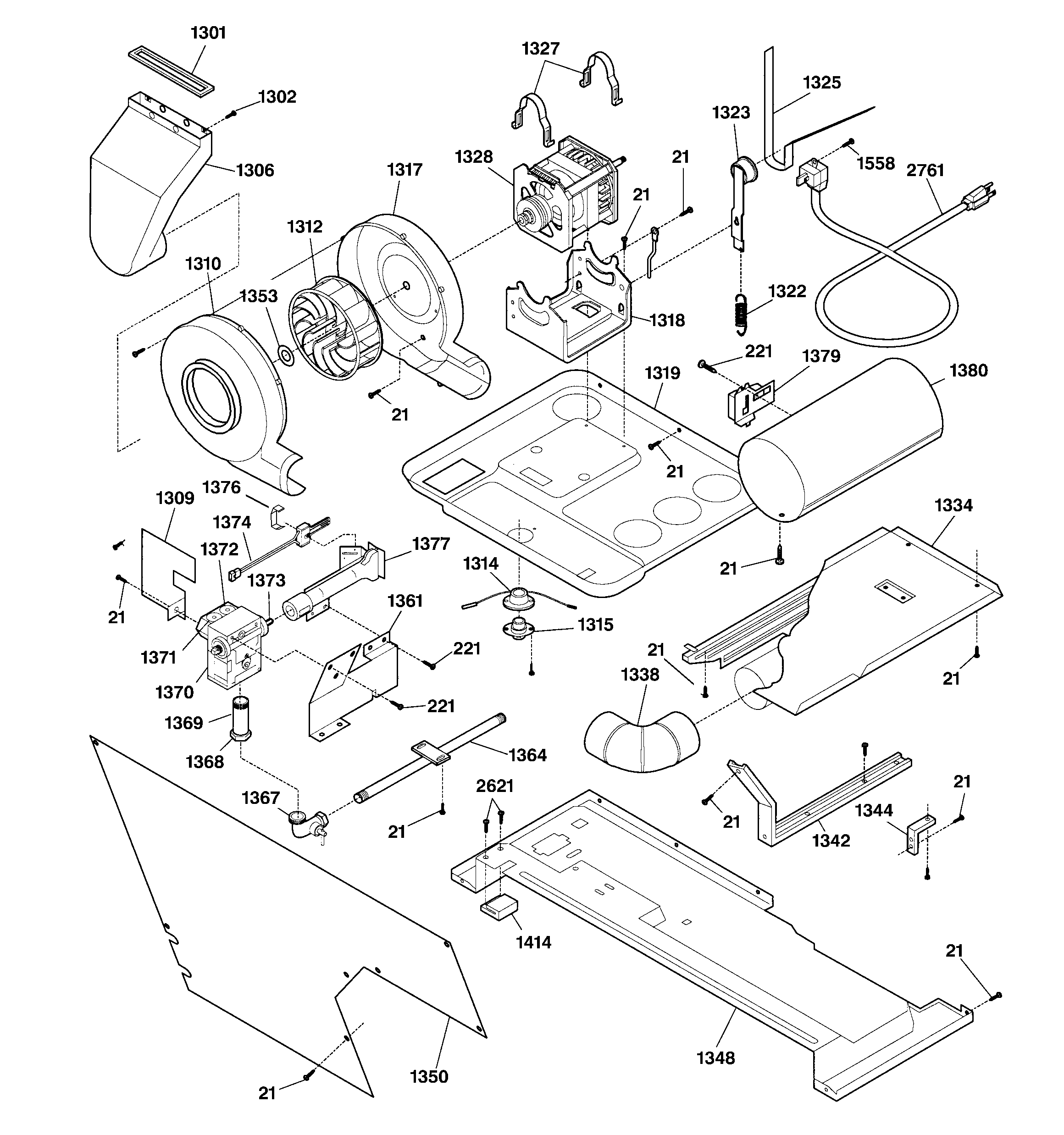 Dryer motor, blower & belt