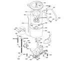 GE WSM2781WCWWW washer tub, hoses & motor diagram