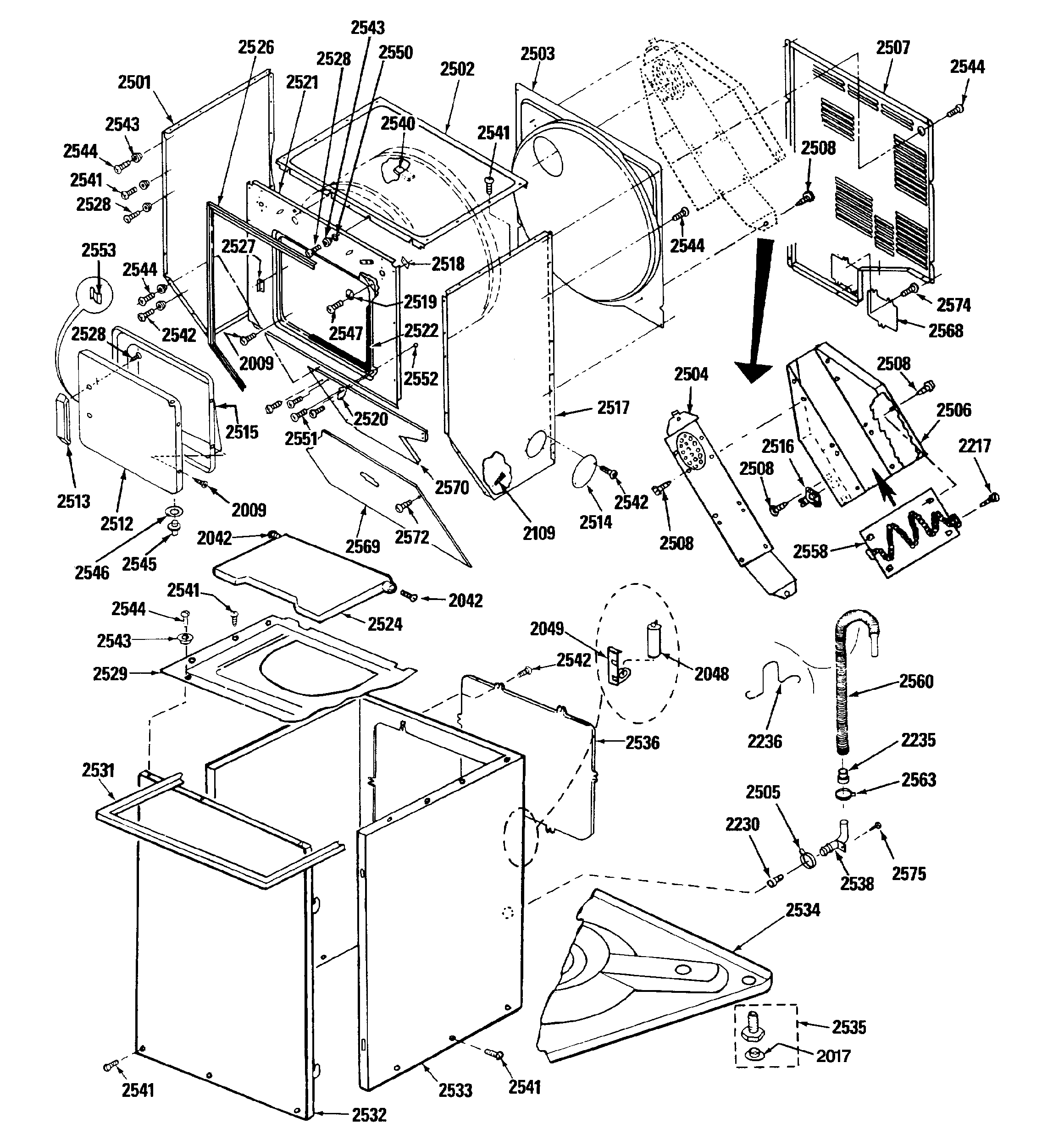 Cabinet parts & heater